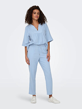 Only Onlcaro-Poptrash Easy Linen Kadın Pantolon 15278710