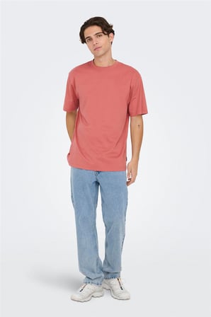 ONSFRED LIFE RLX SS TEE NOOS Erkek Kırmızı T-Shirt - 22022532