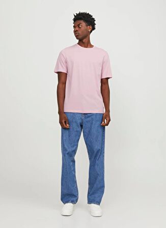 Jack & Jones Yuvarlak Yaka Pembe Erkek T-Shirt JJEORGANIC BASIC TEE SS O-NECK NOOS