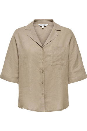 ONLTOKYO LIFE SS LINEN BL SHIRT PNT NOOS KAHVERENGİ
