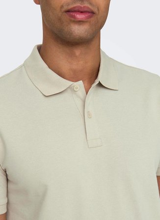 Only & Sons Düz Açık Bej Erkek Polo T-Shirt ONSTRAY SLIM SS POLO