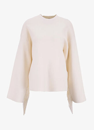 Ekru Kadın O Rahat Kazak YASFRINGA LS O-NECK KNIT PULLOVER S