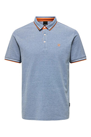 Only & Sons Erkek Onsfletcher Polo Yaka %100 Pamuk T-Shirt 22024827 Mavi