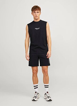 Jack & Jones Regular Fit Siyah Erkek Sweat Şort JPSTGALE SWEAT SHORTS NAF