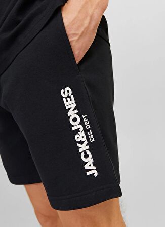 Jack & Jones Regular Fit Siyah Erkek Sweat Şort JPSTGALE SWEAT SHORTS NAF