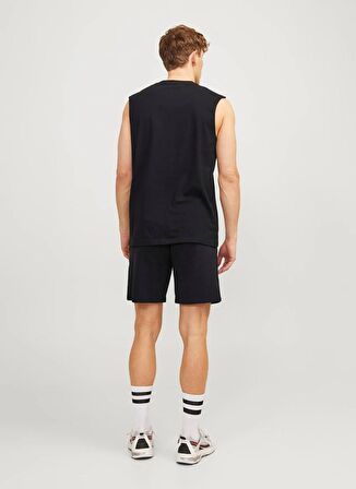 Jack & Jones Regular Fit Siyah Erkek Sweat Şort JPSTGALE SWEAT SHORTS NAF