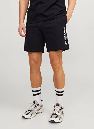 Jack & Jones Regular Fit Siyah Erkek Sweat Şort JPSTGALE SWEAT SHORTS NAF