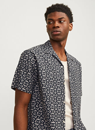 Jack & Jones Rahat Siyah Erkek Gömlek JORLUKE SEERSUCKER RESORT SHIRT SS