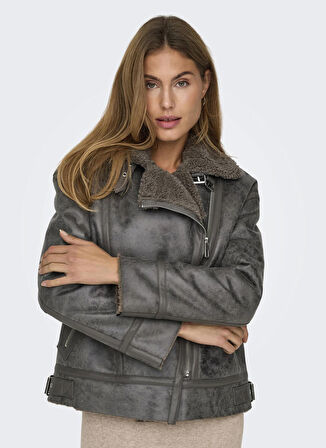 Only Açık Kahve Kadın Kaban ONLBETTY BONDED OVERSIZED AVIATOR C