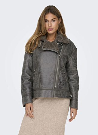 Only Açık Kahve Kadın Kaban ONLBETTY BONDED OVERSIZED AVIATOR C