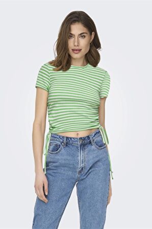 ONLY ONLWENDY S/S RUCHING TOP JRS 15284982 YEŞİL