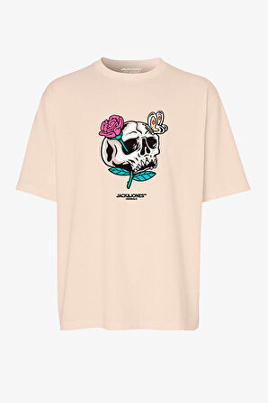Jack & Jones Jortampa Erkek Bej T-Shirt 12255651-Buttercream