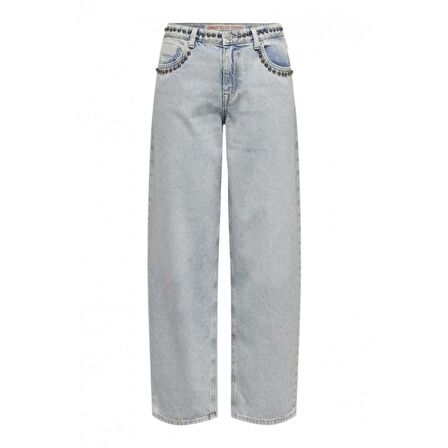 Only Onlcollette Lw Lo Str Stud Kadın Jean Pantolon