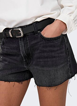 Only Normal Bel Normal Antrasit Kadın Denim Şort ONLJACI MW RW SHORTS DNM STY666