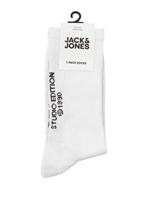 JACK&JONES JACBORA TENNIS SOCK 12256197 BEYAZ-SİYAH