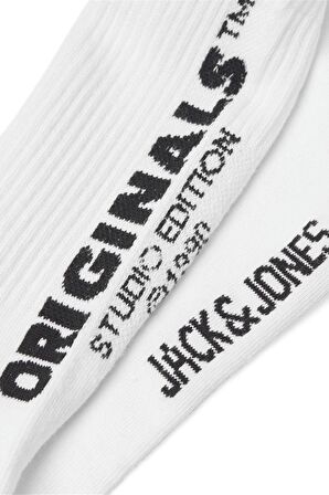 JACK&JONES JACBORA TENNIS SOCK 12256197 BEYAZ-SİYAH