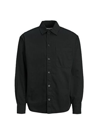 Jack & Jones Relaxed Siyah Erkek Gömlek JCOCOLLECTIVE ZAC OVERSHIRT LS SN