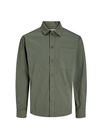 Jack & Jones Relaxed Haki Erkek Gömlek JCOCOLLECTIVE ZAC OVERSHIRT LS SN