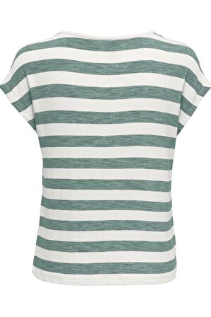 ONLY ONLLIRA LIFE S/S V-NECK TOP JRS NOOS 15252103 YEŞİL