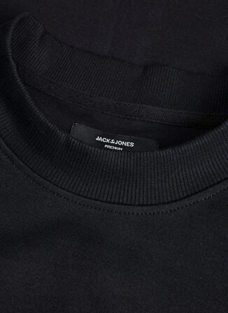 Jack & Jones Dik Yaka Siyah Erkek Sweatshırt JPRBLASANCHEZ BRANDING SWEAT CREW N