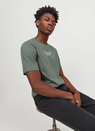 Jack & Jones Yuvarlak Yaka Haki Erkek T-Shirt JPRBLUARCHIE SS TEE CREW NECK NOOS