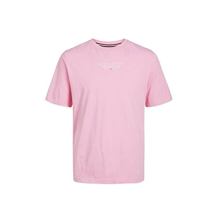 Jack Jones Jprbluarchıe Ss Tee Crew Neck Noos Erkek T-Shirt 12217167-Prism Pink Pembe