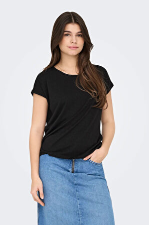 Only Kadın Onlclaudıa Bisiklet Yaka Kısa Kollu T-Shirt 15318422 Siyah