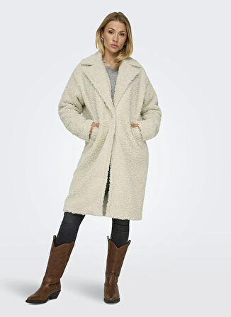 Only Krem Kadın Kaban ONLCATALINA SHAGGY COAT CS OTW