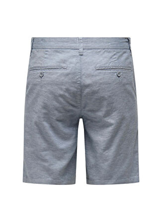 Only & Sons Mavi - Gri Erkek Kargo Şort ONSMARK 0011 COTTON LINEN SHORTS NO
