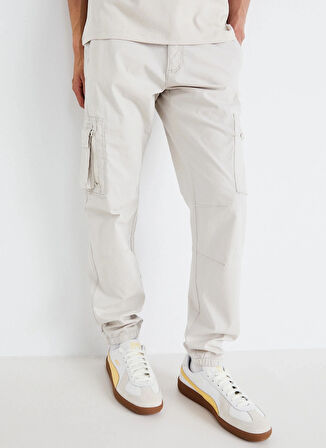 Only & Sons Lastikli Paça Beyaz Erkek Kargo Pantolon ONSCAM PAW CARGO CUFF RIBSTOP 0147