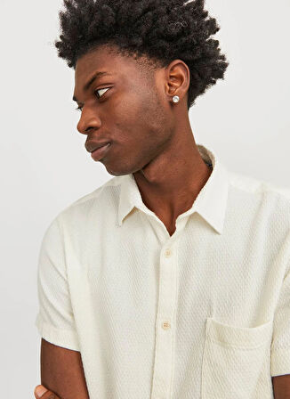 Jack & Jones Rahat Beyaz Erkek Gömlek JORTAMPA DOBBY SHIRT SS
