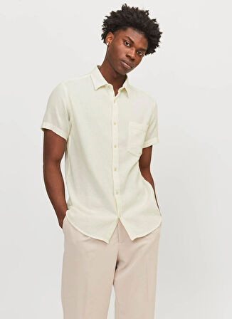 Jack & Jones Rahat Beyaz Erkek Gömlek JORTAMPA DOBBY SHIRT SS