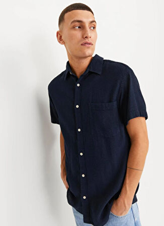 Jack & Jones Rahat Mavi Erkek Gömlek JORTAMPA DOBBY SHIRT SS