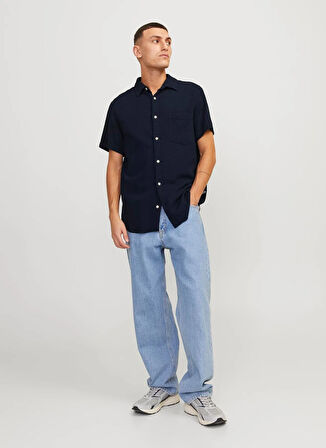 Jack & Jones Rahat Mavi Erkek Gömlek JORTAMPA DOBBY SHIRT SS