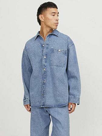 Jack Jones Santorını Denım Overshırt Erkek Jean Ceket 12250602