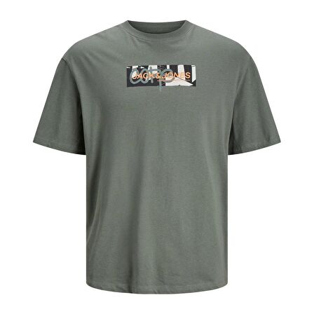 Jack & Jones 12253477 Jcoaop Print Tee Ss Crew Neck Haki