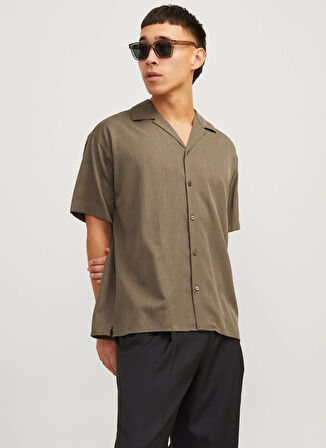 Jack & Jones Rahat Kahve Erkek Gömlek JPRCCAARON TENCEL RESORT SHIRT S/S
