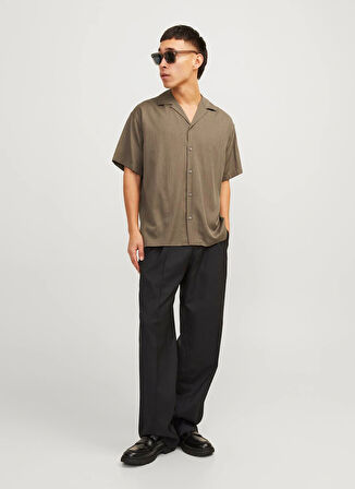 Jack & Jones Rahat Kahve Erkek Gömlek JPRCCAARON TENCEL RESORT SHIRT S/S