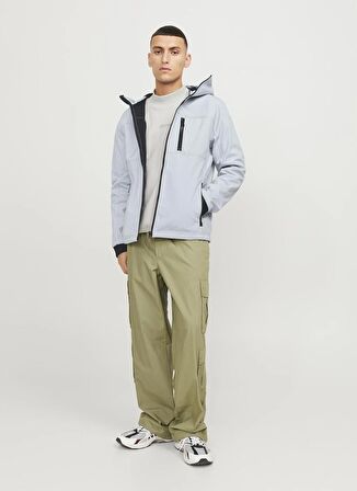 Jack & Jones Gri Erkek Mont JCOPRIME EMBROIDERY SOFTSHELL