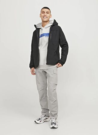 Jack & Jones Siyah Erkek Mont JCOPRIME EMBROIDERY SOFTSHELL