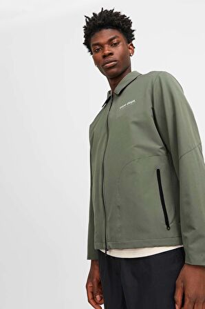 Jack & Jones Erkek Jcotrack Fermuarlı Rüzgar Geçirmez Ceket 12252916 Yeşil