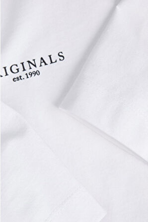 Jack & Jones Jorsantorini Erkek Beyaz T-Shirt 12251774-BrightWhite
