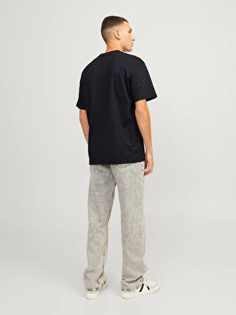 Jack&Jones O Yaka Baskılı Kısa Kollu Siyah Erkek T-Shirt 12253679