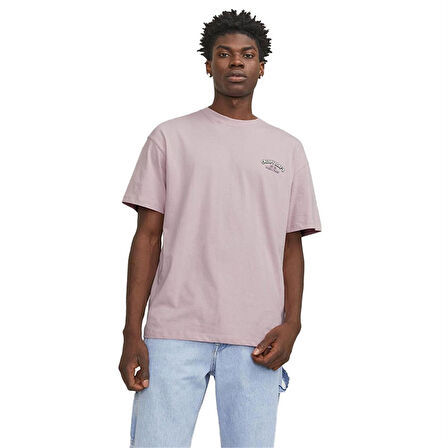 Jack & Jones Jortoast Tee Ss Crew Neck Erkek T-Shirt 12254168-Pink Nectar