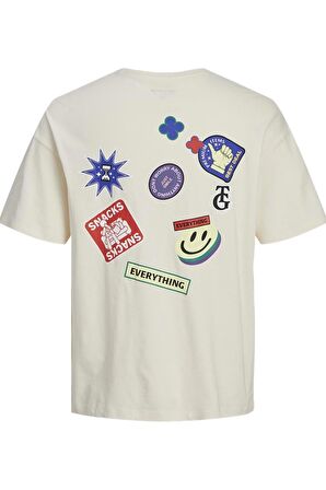 JACK&JONES JORDECAL TEE SS CREW NECK TG LN12254175 KREM