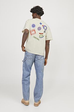 JACK&JONES JORDECAL TEE SS CREW NECK TG LN12254175 KREM