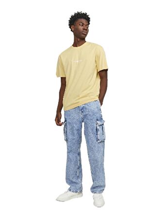 Jack&Jones O Yaka Regular Fit Açık Sarı Erkek T-Shirt 12240121