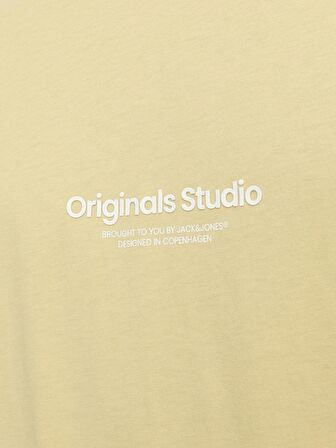 Jack&Jones O Yaka Regular Fit Açık Sarı Erkek T-Shirt 12240121