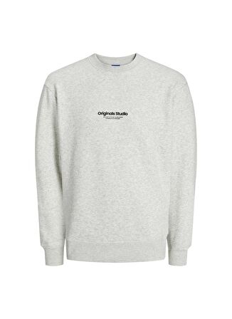 Jack & Jones Bisiklet Yaka Beyaz Melanj Erkek Sweatshırt JORVESTERBRO SWEAT CREW NECK NOOS