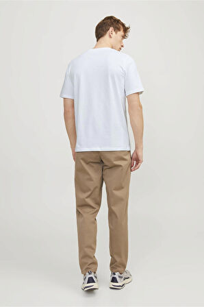 Jack & Jones Erkek Jprblajack Baskı Detaylı Bisiklet Yaka %100 Pamuk T-Shirt 12256971 Beyaz